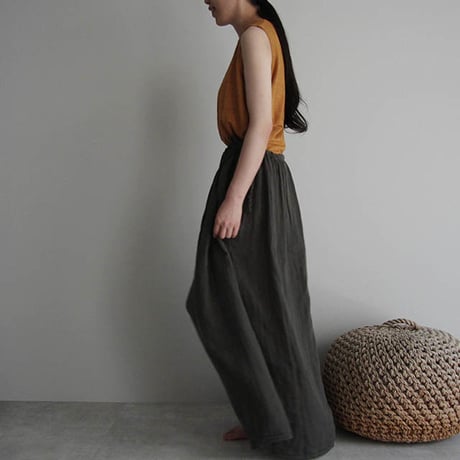organic cotton long skirt charcoal gray
