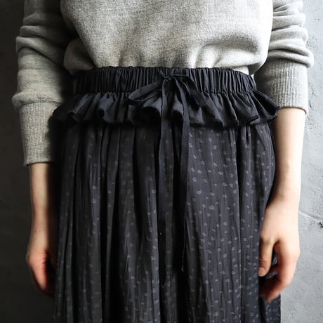 .less waist frill skirt (black  leopard)