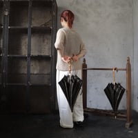 Tabrik parasol with bamboo ring (black x beige stripe)