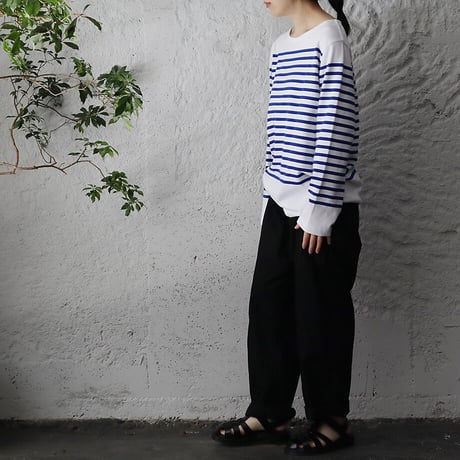 france navy type  border long sleeve shirt (blue or navy)