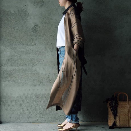 NATIVE VILLAGE linen mesh coat