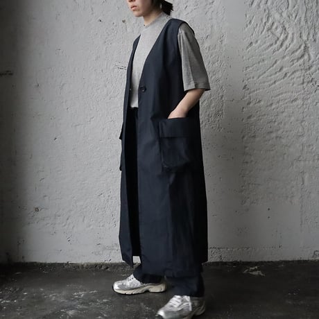 2B long gilet (navy)