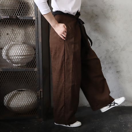 .less jacquard wrap pants (brown)
