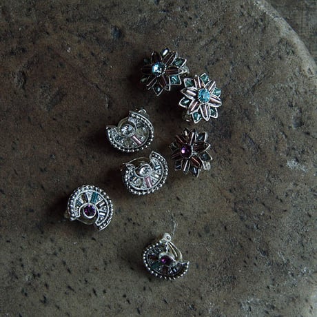 france dead stock earrings flower