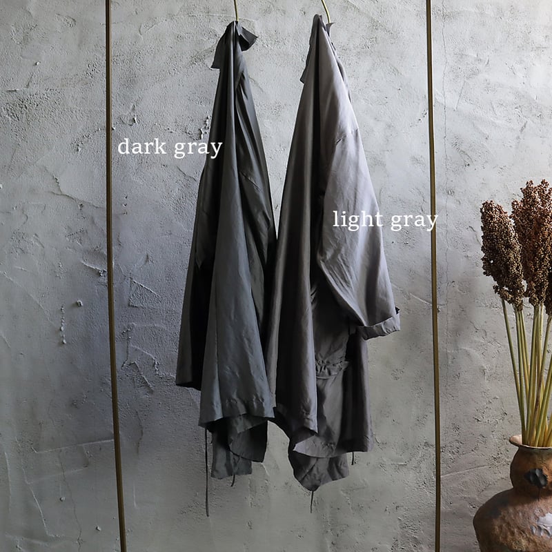 TOWAVASE Volant silk short robe (dark gray) | n