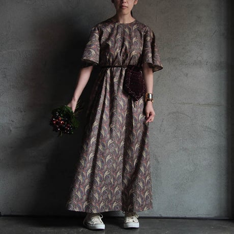 NOTA bell sleeve dress + purse  paisley