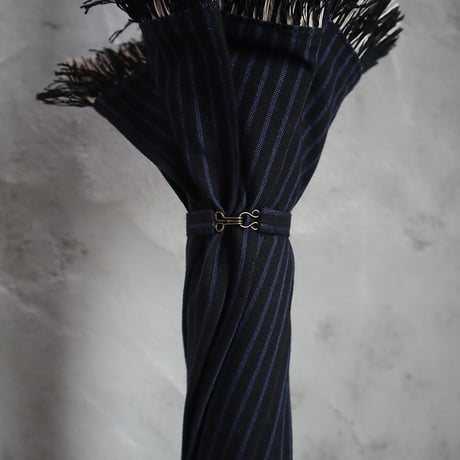 Tabrik fringe parasol (black x blue stripe mix fringe)