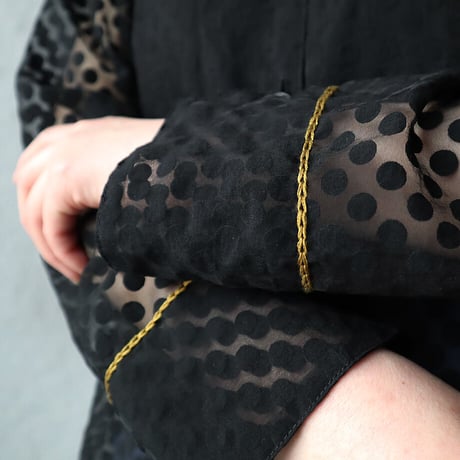 NOTA sheer blouse (black/navy)