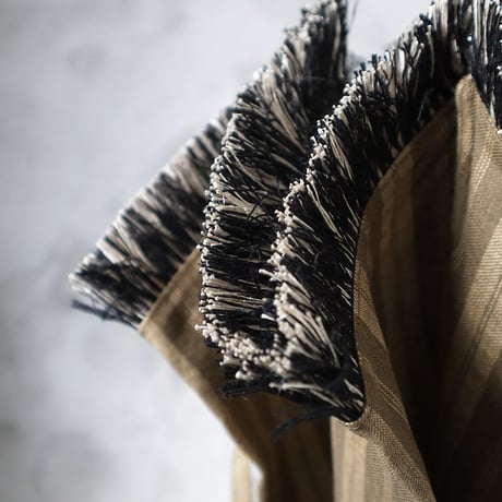Tabrik fringe parasol (khaki x beige stripe)