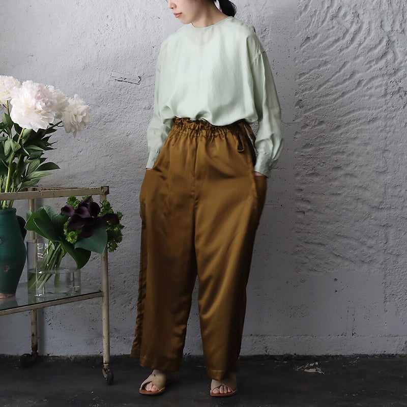 Tabrik cotton silk satin pants (bronze) | nii-B 