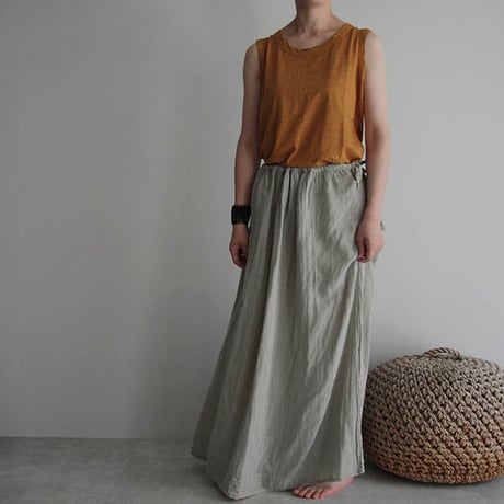 organic cotton long skirt ice gray