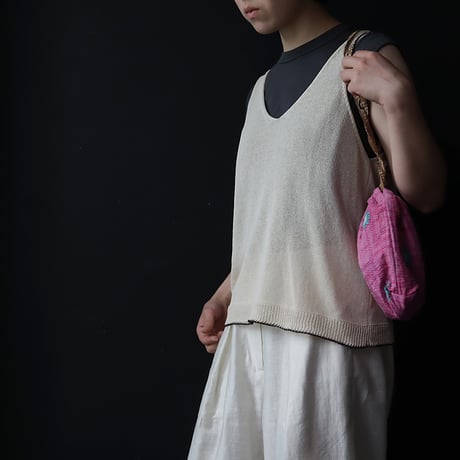 NOUVELLES DU PARADIS cotton knit vest (ivory)