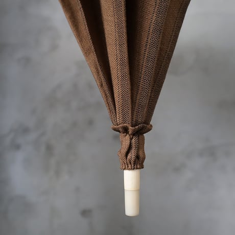 Tabrik parasol with bamboo ring (brown stripe)