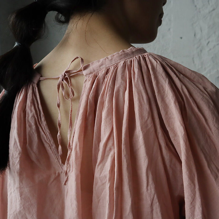 R&D.M.Co- khadi cotton gather smock (pink) | n