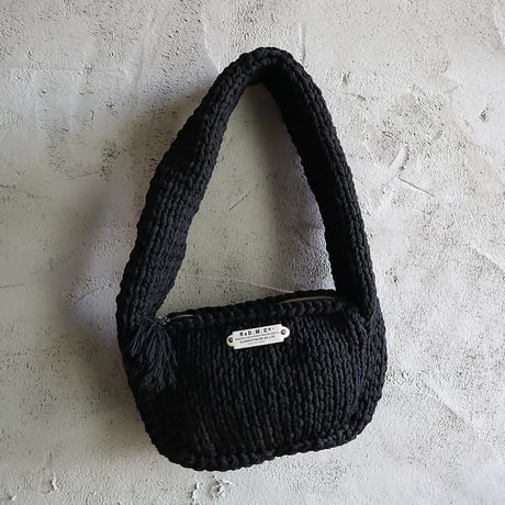 R&D.M.Co- lilian yarn handknit bobybag (black/gray/yellow)