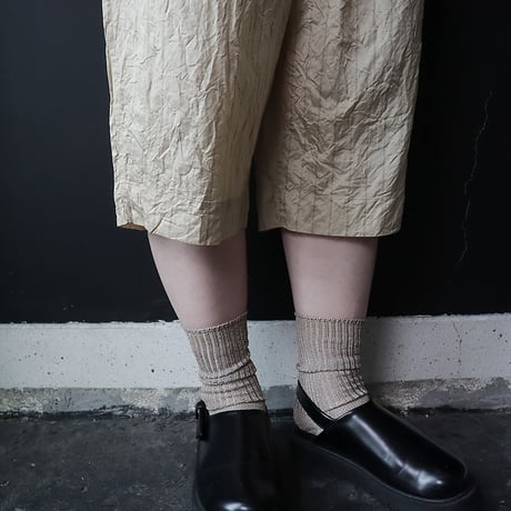 R&D.M.Co- stripe silk half pants (beige)