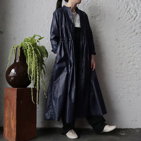 R&D.M.Co- thin cloth front open dress (navy)