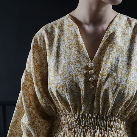 NOTA sicily dress (flower print mustard)