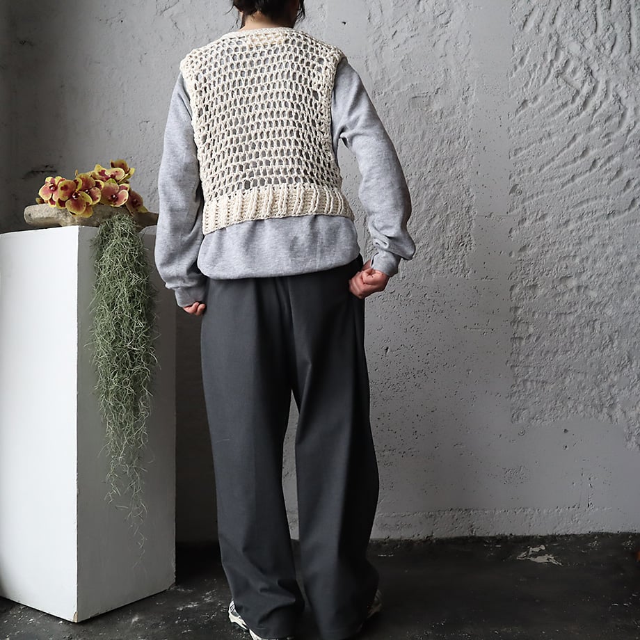 MAYDIハンドメイド　ベスト⭐︎ MAYDI knit vest RED (ecru) | nii-B | WEBSHOP