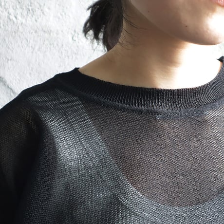 Le pivot ramie short cardigan(black)