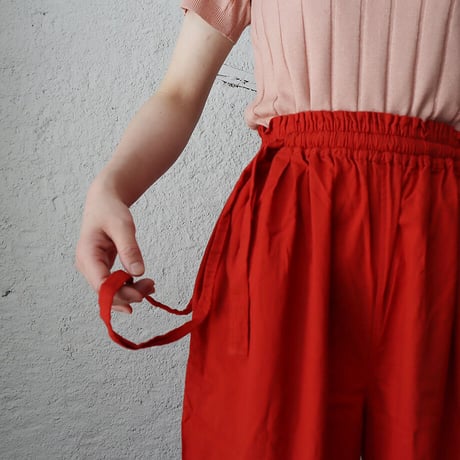 saruche long ribbon pants (red)