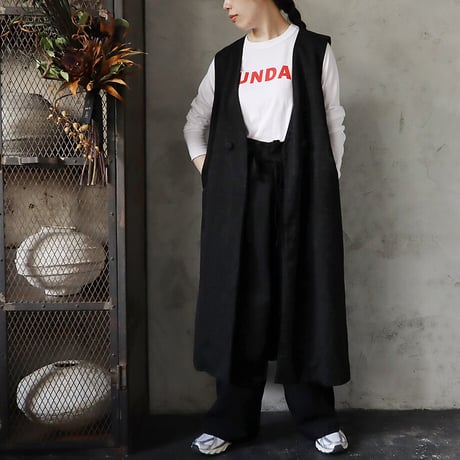 .less jacquard wrap pants (black)