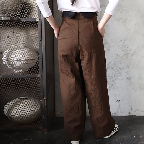 .less jacquard wrap pants (brown)