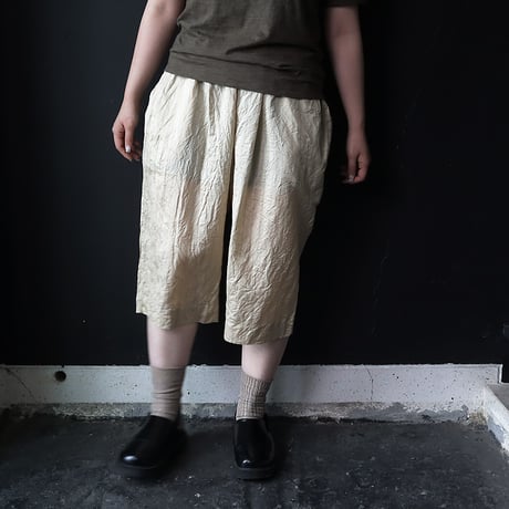 R&D.M.Co- stripe silk half pants (beige)