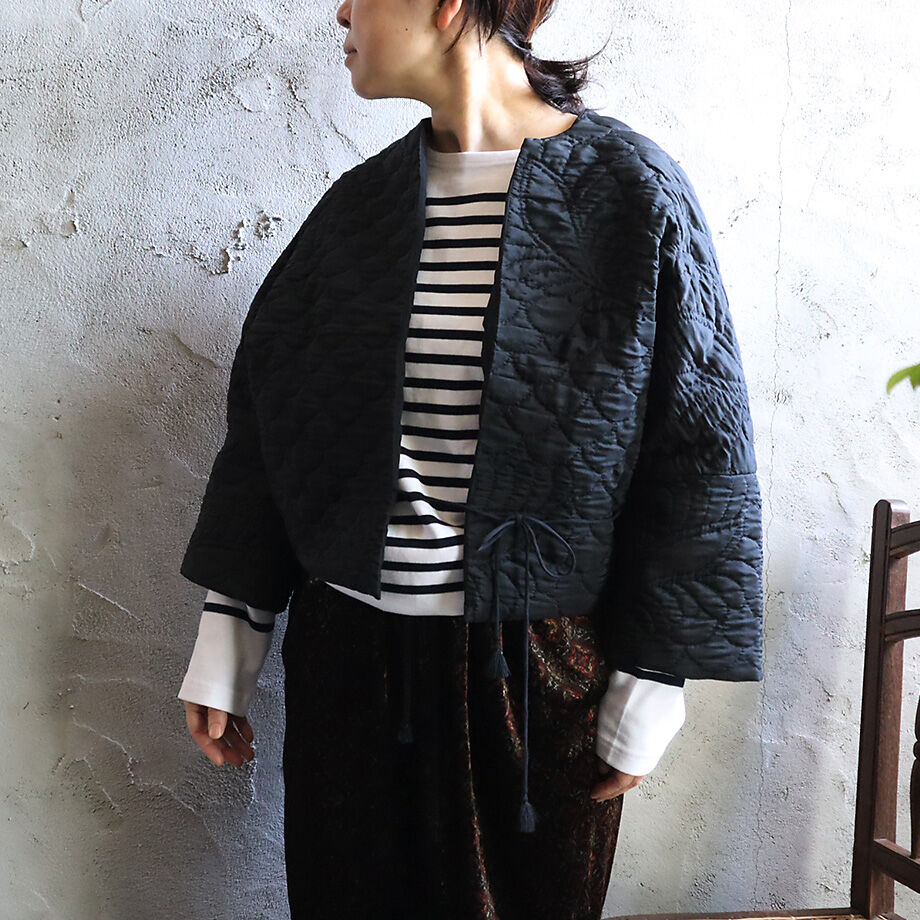 TOWAVASE silk quilt jacket (black) | nii-B | WE TOWAVASE silk quilt jacket (black) | nii-B | WE
