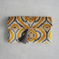 silk velvet clutch bag yellow