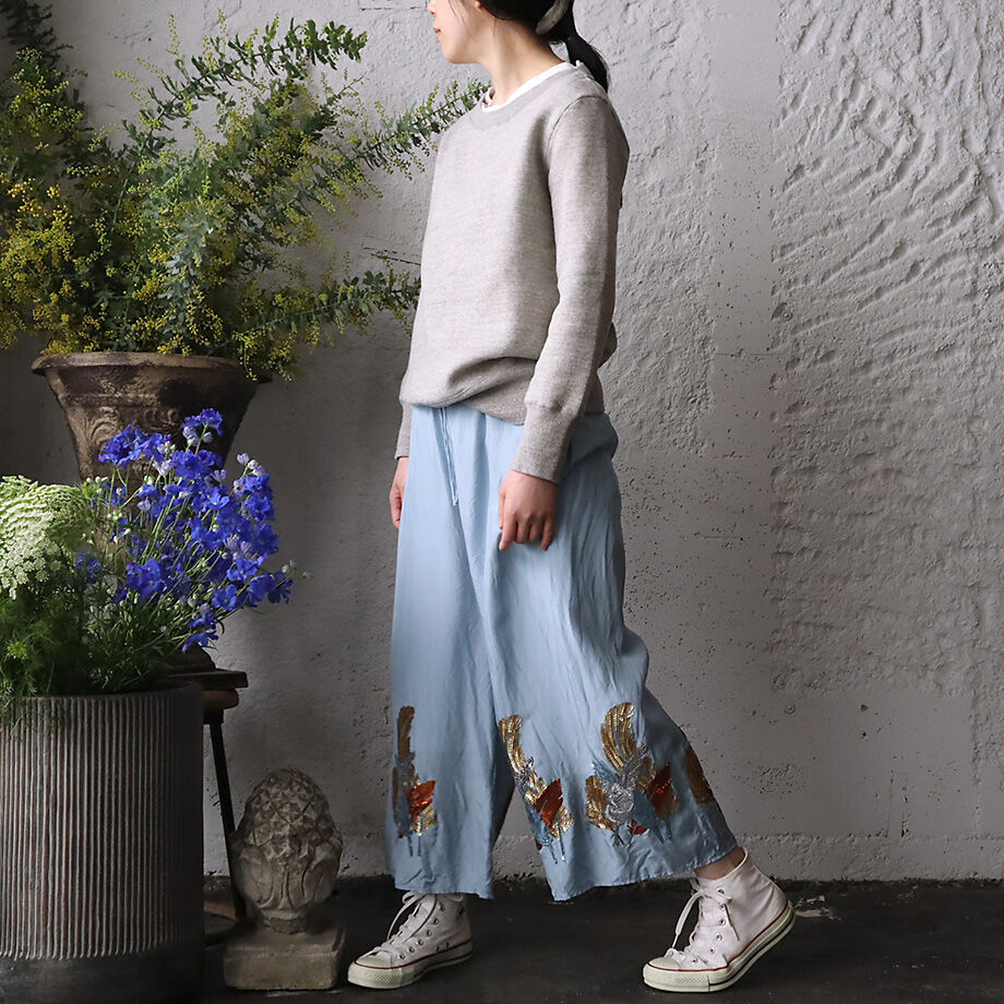 TOWAVASE Aile silk pants (blue) | nii-B | WEBSHOP