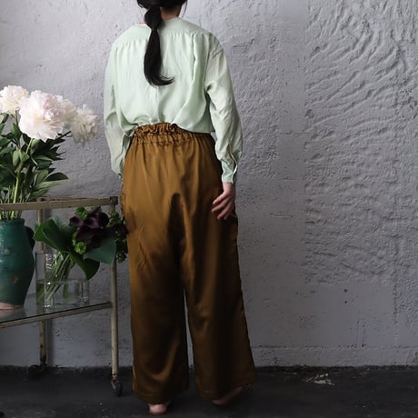 Tabrik cotton silk satin pants (bronze)