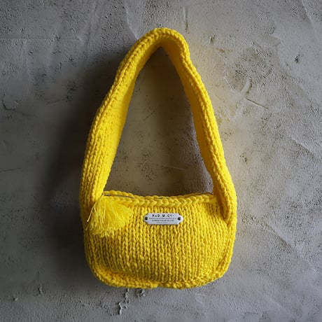 R&D.M.Co- lilian yarn handknit bobybag (black/gray/yellow)