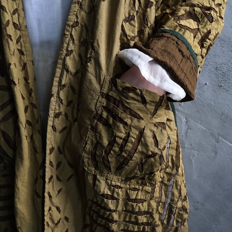 saruche hand cutwork long jacket (dark chai)