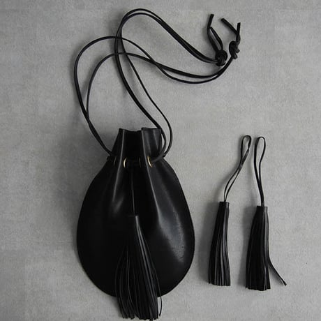 chiihao   round pochette large black
