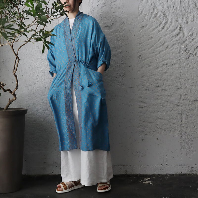 TOWAVASE silk robe Bonbon (blue) | nii-B | WEBSHOP