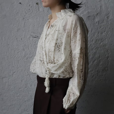 Tabrik 2way blouse (logwood/natural)