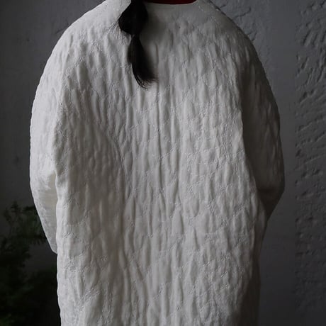 TOWAVASE linen quilt robe  (white)