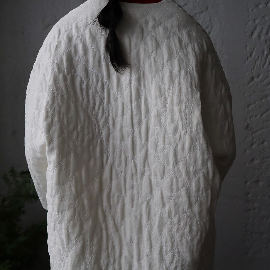 TOWAVASE linen quilt robe (white) | nii-B | WE