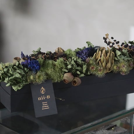 dry flower oblong box (blue)