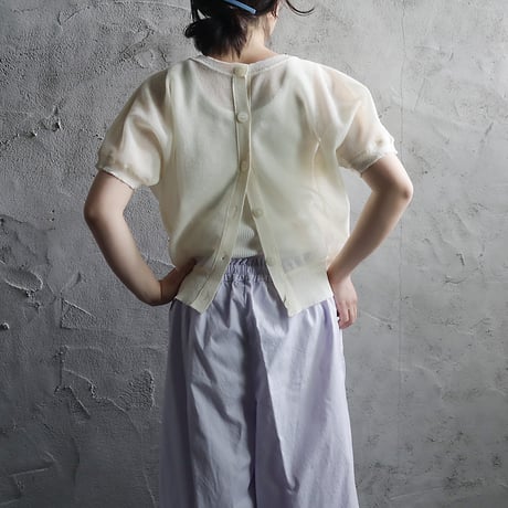 Le pivot ramie short cardigan(ivory)