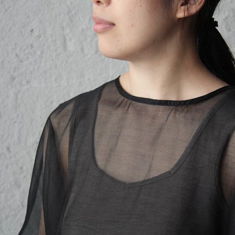 Tabrik  cotton silk onepiece (black)