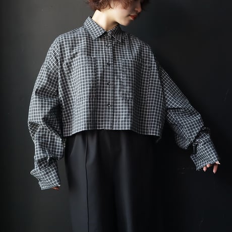 ànuke Check Short Shirts (charcoal gray)