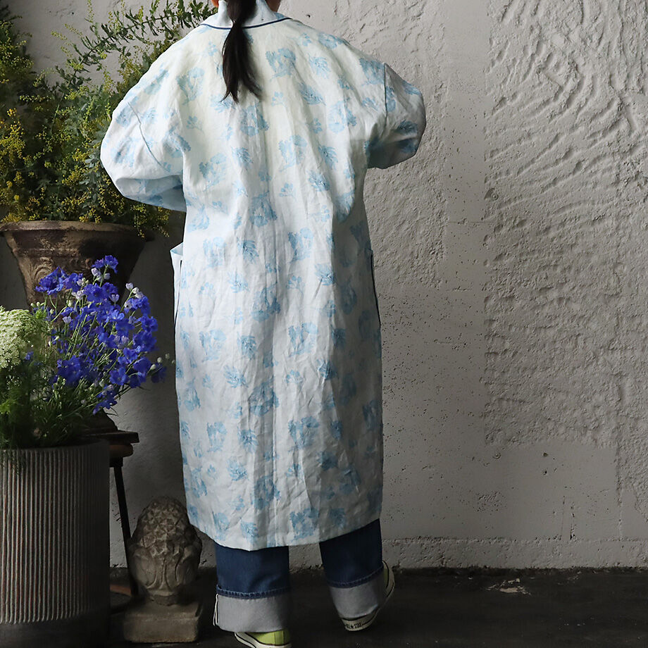 TOWAVASE Frais linen robe (blue) | nii-B | WEBSHOP