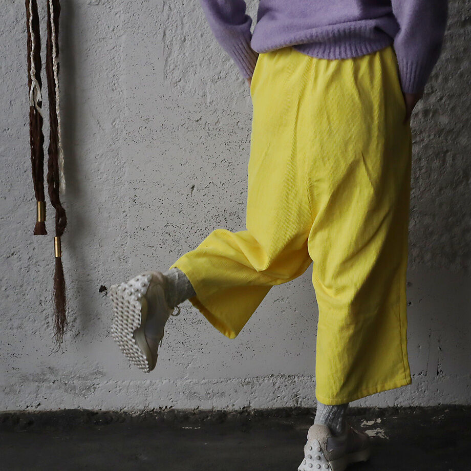 R&D.M.Co- linen corduroy gum pants (yellow) | n