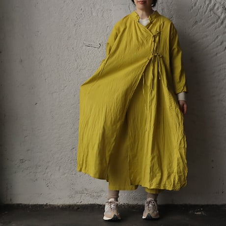 saruche chinese  kurta long  shirt (yellow)