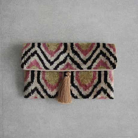 silk velvet clutch bag pink