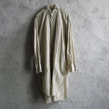 R&D.M.Co- GARMENT DYE frill collar long shirt (eucalyptus)
