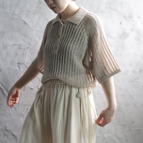 ànuke mesh polo knit (natural)