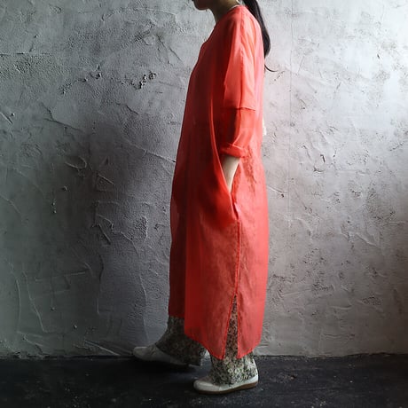 Tabrik  organdy  dress (coral)